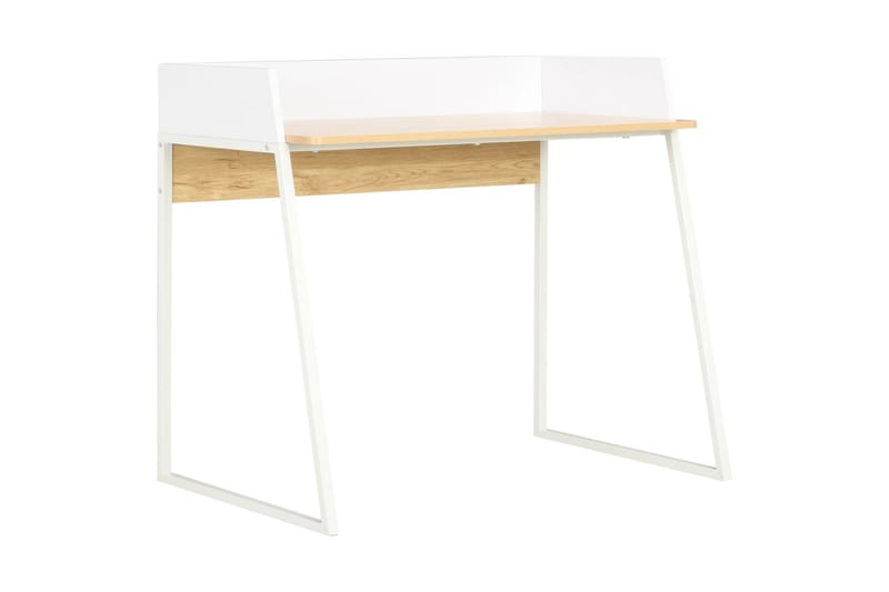 Skrivbord vit och ek 90x60x88 cm - Vit - Skrivbord - Datorbord