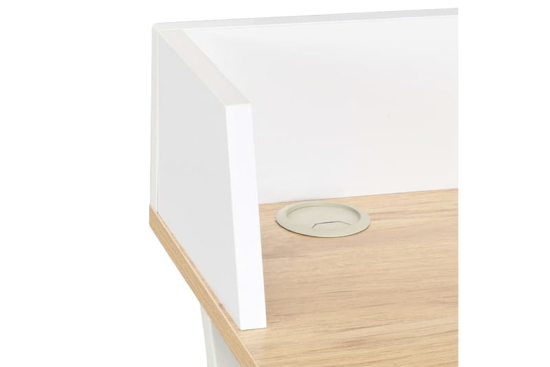 Skrivbord vit och naturlig 80x50x84 cm - Vit - Skrivbord - Datorbord