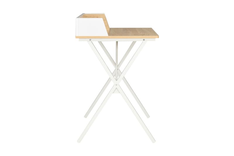Skrivbord vit och naturlig 80x50x84 cm - Vit - Skrivbord - Datorbord