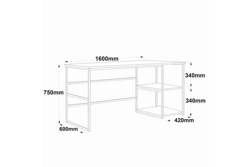 Skrivbord Vogue 160x75x160 cm med förvaring - Grön - Möbler - Bord & matgrupp - Kontorsbord - Skrivbord