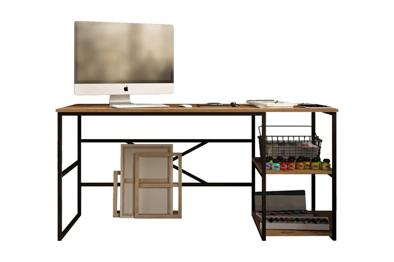 Skrivbord Vogue 160x75x160 cm med förvaring - Grön - Skrivbord - Datorbord
