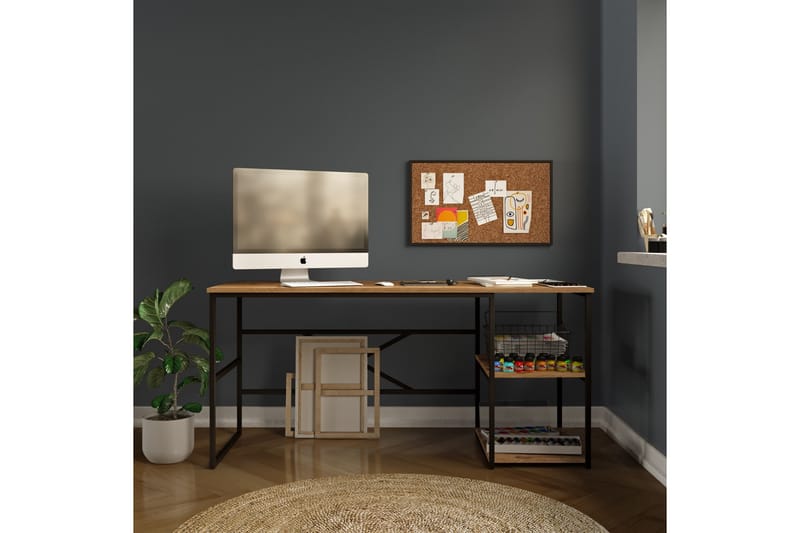 Skrivbord Vogue 160x75x160 cm med förvaring - Grön - Möbler - Bord & matgrupp - Kontorsbord - Skrivbord