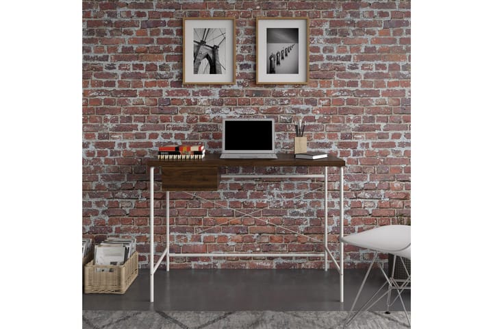 Skrivbord Webster 107 cm med Förvaring Låda Valnötsbrun - Novogratz - Skrivbord - Datorbord