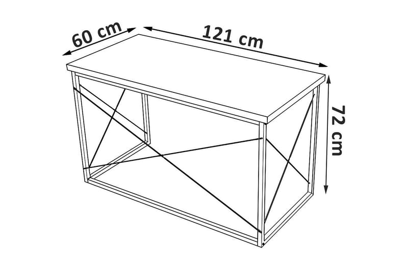 Skrivbord Workum 121x72x121 cm - Brun - Skrivbord - Datorbord