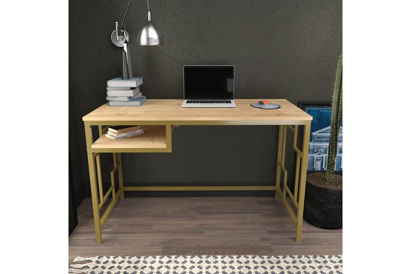 Skrivbord Wraphis 60x74,8x120 cm - Guld/Brun - Möbler - Bord & matgrupp - Kontorsbord - Skrivbord