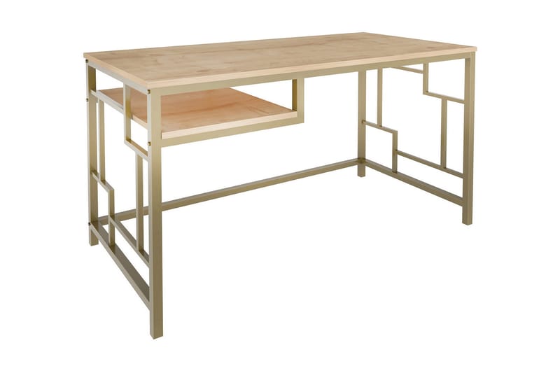 Skrivbord Wraphis 60x74,8x120 cm - Guld/Brun - Möbler - Bord & matgrupp - Kontorsbord - Skrivbord