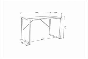 Skrivbord Wraphis 60x74x120 cm - Guld/Antracit - Möbler - Bord & matgrupp - Kontorsbord - Skrivbord