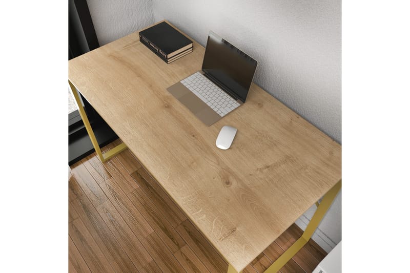 Skrivbord Wraphis 60x74x120 cm - Guld/Brun - Möbler - Bord & matgrupp - Kontorsbord - Skrivbord