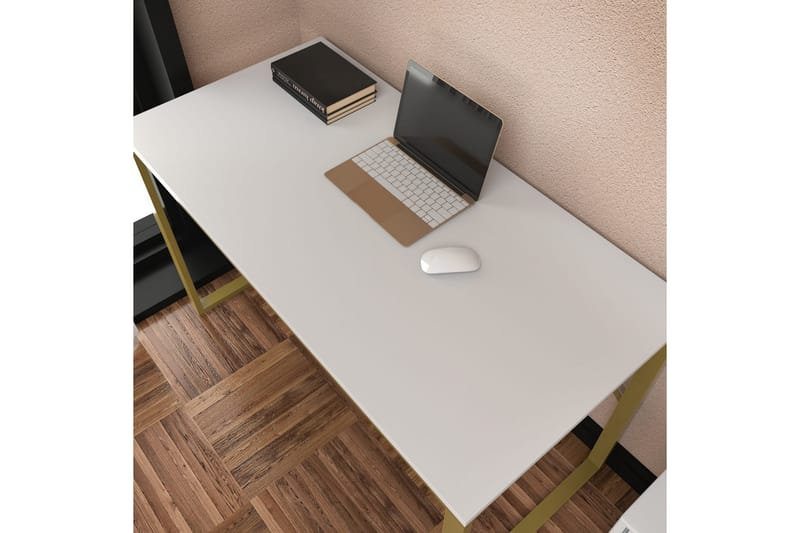 Skrivbord Wraphis 60x74x120 cm - Guld/Vit - Möbler - Bord & matgrupp - Kontorsbord - Skrivbord