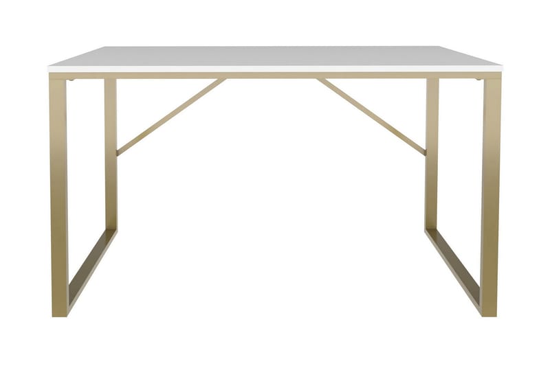 Skrivbord Wraphis 60x74x120 cm - Guld/Vit - Möbler - Bord & matgrupp - Kontorsbord - Skrivbord