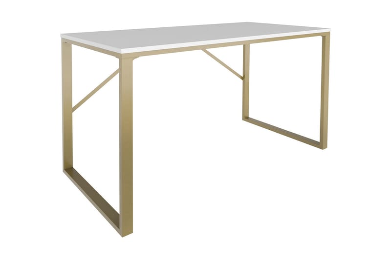 Skrivbord Wraphis 60x74x120 cm - Guld/Vit - Möbler - Bord & matgrupp - Kontorsbord - Skrivbord