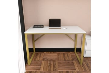Skrivbord Wraphis 60x74x120 cm - Guld/Vit - Möbler - Bord & matgrupp - Kontorsbord - Skrivbord