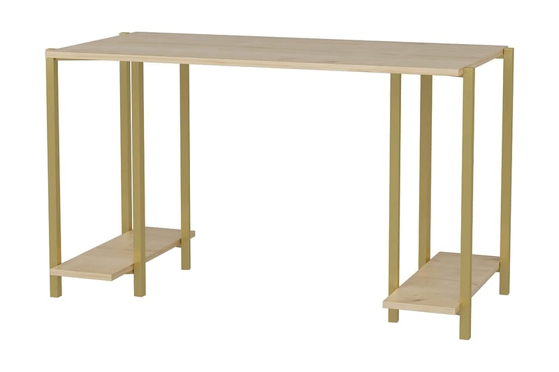 Skrivbord Yepan 60x73,8x125,2 cm med förvaring - Guld/Brun - Möbler - Bord & matgrupp - Kontorsbord - Skrivbord