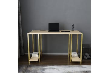 Skrivbord Yepan 60x73,8x125,2 cm med förvaring - Guld/Brun - Möbler - Bord & matgrupp - Kontorsbord - Skrivbord