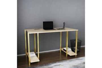 Skrivbord Yepan 60x73,8x125,2 cm med förvaring - Guld/Brun - Möbler - Bord & matgrupp - Kontorsbord - Skrivbord