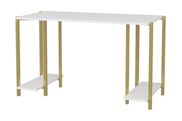 Skrivbord Yepan 60x73,8x125,2 cm med förvaring - Guld/Vit - Möbler - Bord & matgrupp - Kontorsbord - Skrivbord