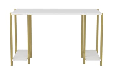 Skrivbord Yepan 60x73,8x125,2 cm med förvaring - Guld/Vit - Möbler - Bord & matgrupp - Kontorsbord - Skrivbord