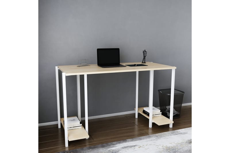 Skrivbord Yepan 60x73,8x125,2 cm med förvaring - Vit - Skrivbord - Datorbord