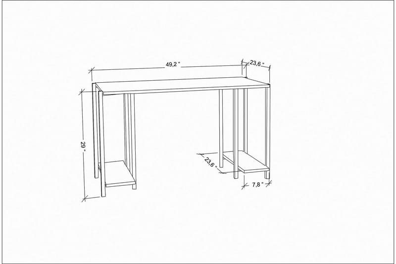 Skrivbord Yepan 60x73,8x125,2 cm med förvaring - Vit - Skrivbord - Datorbord