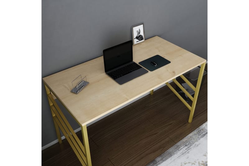 Skrivbord Yepan 60x74,8x120 cm - Guld/Brun - Skrivbord - Datorbord