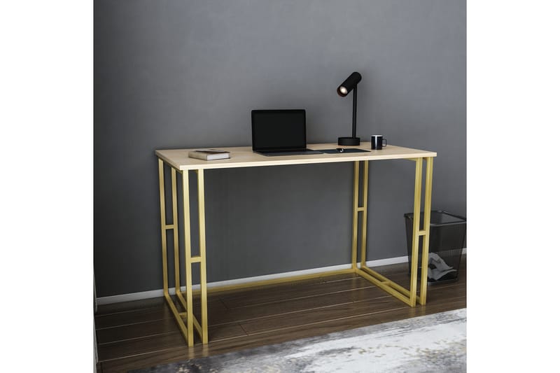 Skrivbord Yepan 60x74,8x120 cm - Guld/Brun - Möbler - Bord & matgrupp - Kontorsbord - Skrivbord
