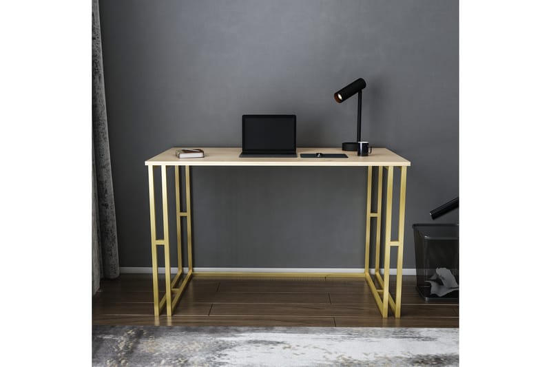 Skrivbord Yepan 60x74,8x120 cm - Guld/Brun - Möbler - Bord & matgrupp - Kontorsbord - Skrivbord
