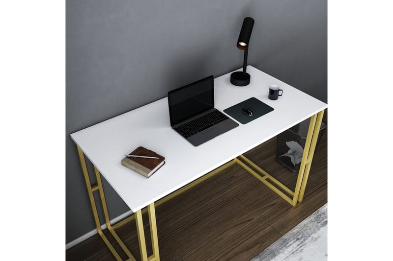 Skrivbord Yepan 60x74,8x120 cm - Guld/Vit - Skrivbord - Datorbord