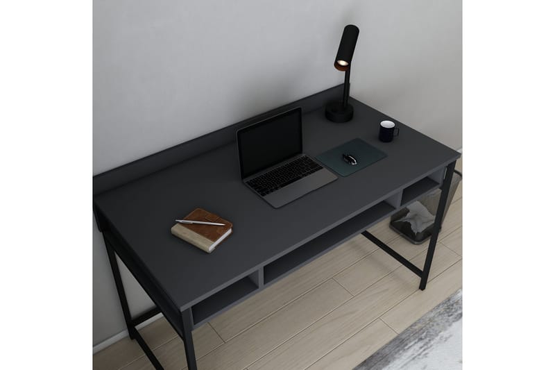 Skrivbord Yepan 60x74,8x120 cm med förvaring - Svart/Antracit - Skrivbord - Datorbord