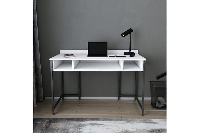 Skrivbord Yepan 60x74,8x120 cm med förvaring - Svart/Vit - Skrivbord - Datorbord