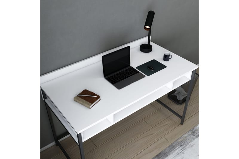 Skrivbord Yepan 60x74,8x120 cm med förvaring - Svart/Vit - Skrivbord - Datorbord