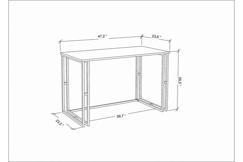 Skrivbord Yepan 60x74,8x120 cm - Svart/Antracit - Skrivbord - Datorbord