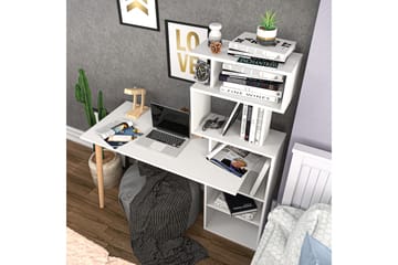 Skrivbord Zakkum 55x146,4x133 cm med förvaring - Vit - Möbler - Bord & matgrupp - Kontorsbord - Skrivbord
