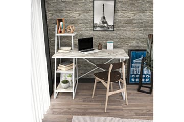 Skrivbord Zakkum 60x120x120 cm med förvaring - Vit - Möbler - Bord & matgrupp - Kontorsbord - Skrivbord