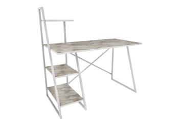 Skrivbord Zakkum 60x120x120 cm med förvaring - Vit - Möbler - Bord & matgrupp - Kontorsbord - Skrivbord