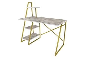 Skrivbord Zakkum 60x120x120 cm med förvaring - Vit - Möbler - Bord & matgrupp - Kontorsbord - Skrivbord