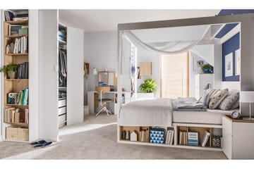 Skrivbordsskiva 4You 142 cm med Förvaring Hylla Vit/Natur - VOX - Möbler - Bord & matgrupp - Kontorsbord - Skrivbord