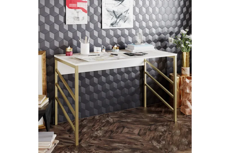 Sotinge Skrivbord 120 cm - Guld - Möbler - Bord & matgrupp - Kontorsbord - Skrivbord