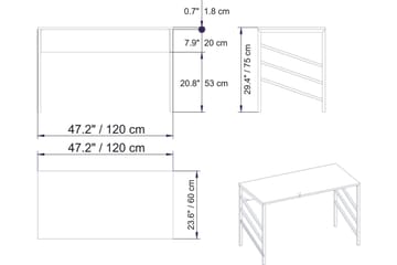 Sotinge Skrivbord 120 cm - Guld - Möbler - Bord & matgrupp - Kontorsbord - Skrivbord