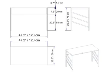 Sotinge Skrivbord 120 cm - Vit - Möbler - Bord & matgrupp - Kontorsbord - Skrivbord