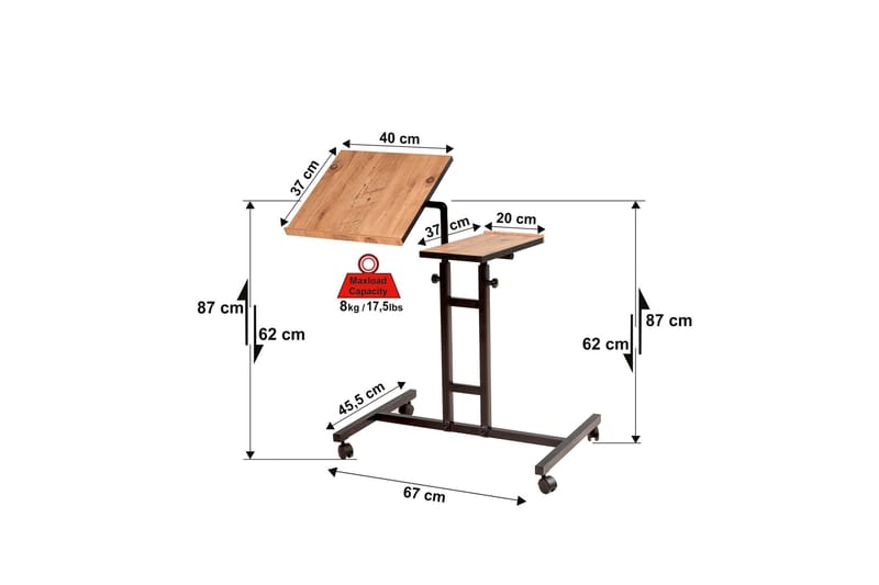 Ståskrivbord Jasiman 67 cm - Trä/natur/Svart - Möbler - Bord & matgrupp - Kontorsbord - Skrivbord
