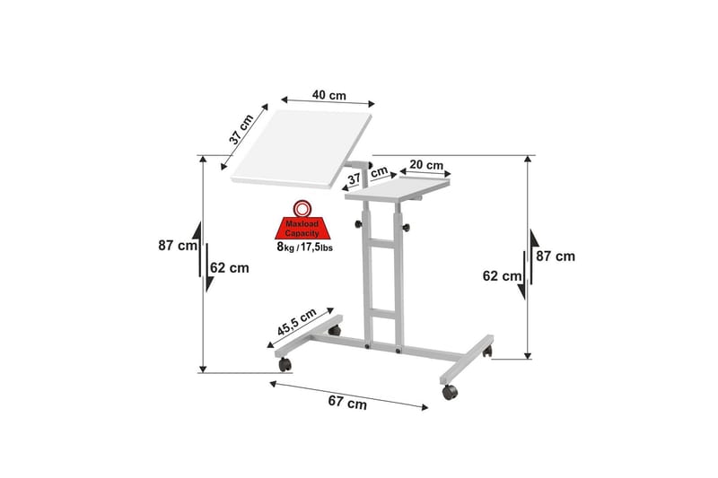 Ståskrivbord Jasiman 67 cm - Vit - Möbler - Bord & matgrupp - Kontorsbord - Skrivbord