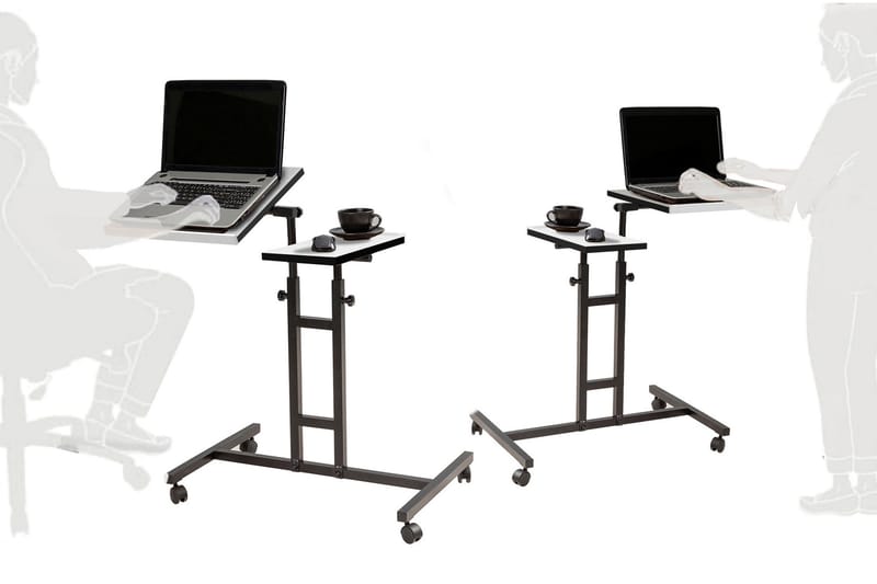 Ståskrivbord Jasiman 67 cm - Vit/Svart - Skrivbord - Datorbord - Höj och sänkbart skrivbord