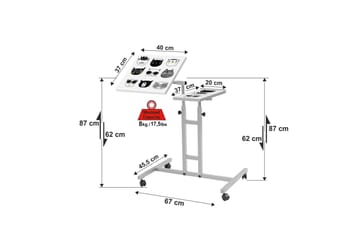 Ståskrivbord Kendallynn 67 cm Katt - Vit/Svart - Möbler - Bord & matgrupp - Kontorsbord - Skrivbord