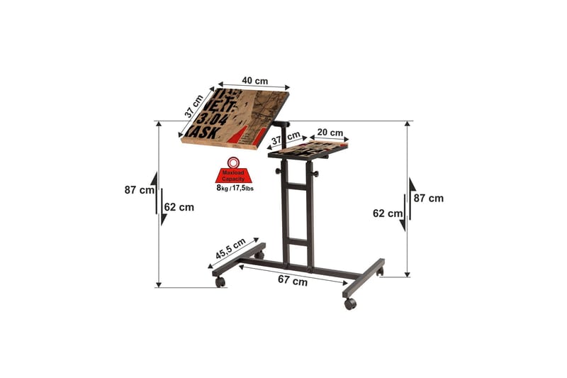 Ståskrivbord Tyanne 67 cm - Trä/Natur/Svart - Möbler - Bord & matgrupp - Kontorsbord - Skrivbord