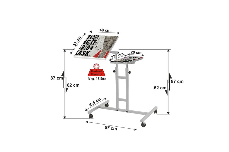 Ståskrivbord Tyanne 67 cm - Vit - Möbler - Bord & matgrupp - Kontorsbord - Skrivbord