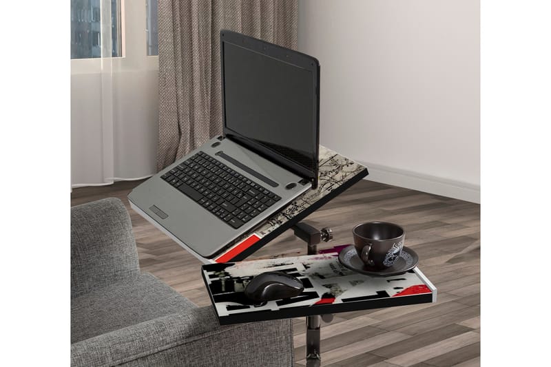 Ståskrivbord Tyanne 67 cm - Vit/Svart - Skrivbord - Datorbord - Höj och sänkbart skrivbord