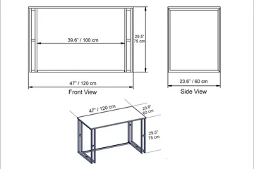 Stodene Skrivbord 120 cm Marmormönster - Svart - Möbler - Bord & matgrupp - Kontorsbord - Skrivbord