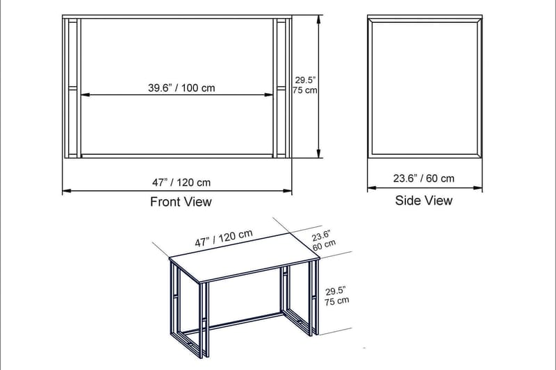 Stodene Skrivbord 120 cm Marmormönster - Svart - Möbler - Bord & matgrupp - Kontorsbord - Skrivbord