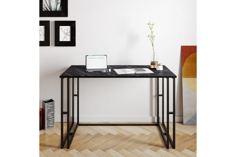 Stodene Skrivbord 120 cm Marmormönster - Svart - Möbler - Bord & matgrupp - Kontorsbord - Skrivbord