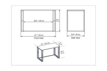 Stodene Skrivbord 120 cm Marmormönster - Vit - Möbler - Bord & matgrupp - Kontorsbord - Skrivbord